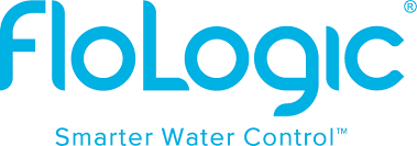 FloLogic logo in blue with tagline “Smarter Water Control” underneath