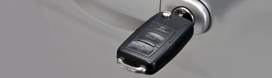 Car key on door