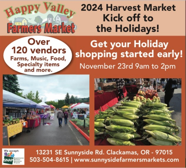 2024 Harvest Market, a kick-off to the Holidays flyer