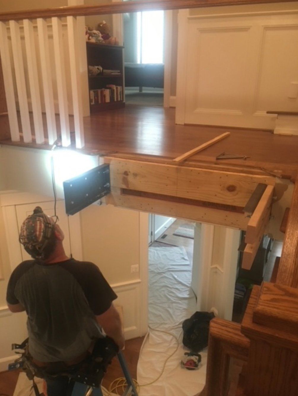 men installing PVE