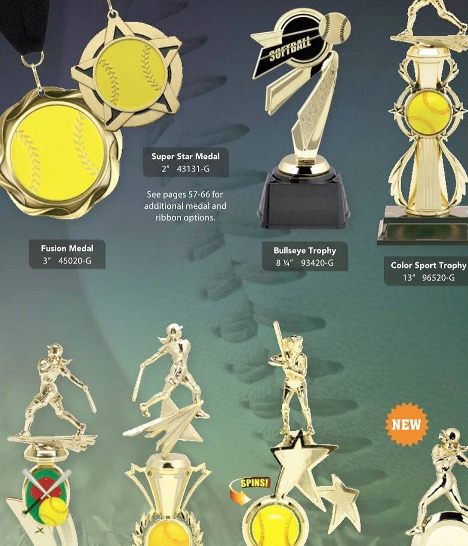 Abernathy's Monogramming & Awards gold trophies