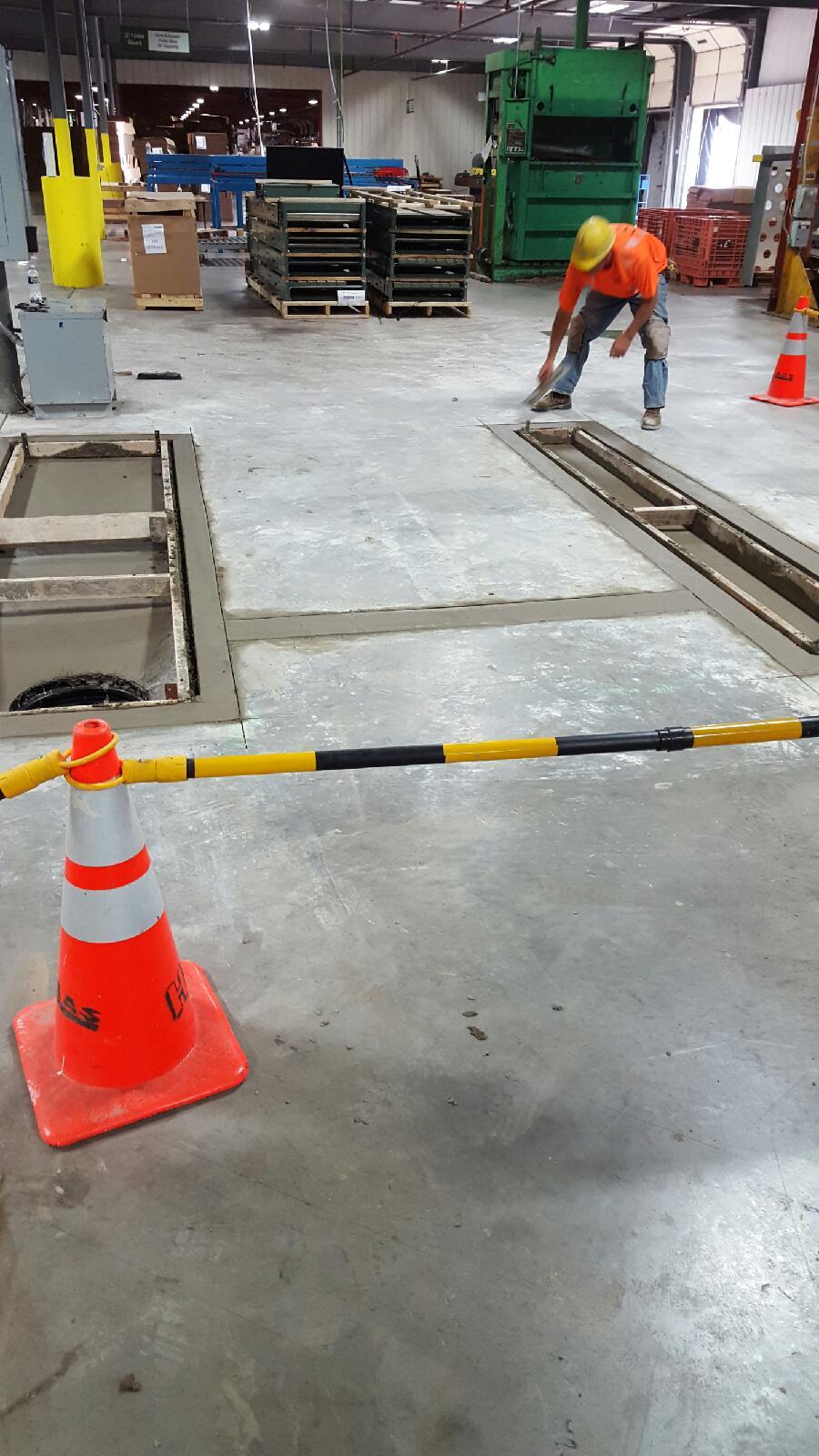 concrete contractor working