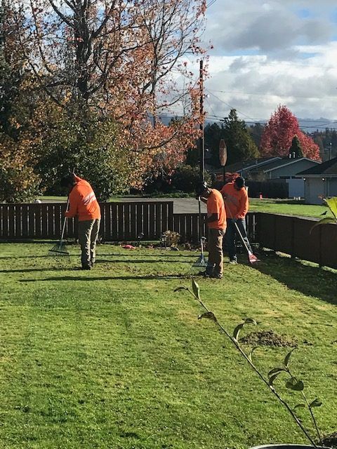 Landscaping crew at work