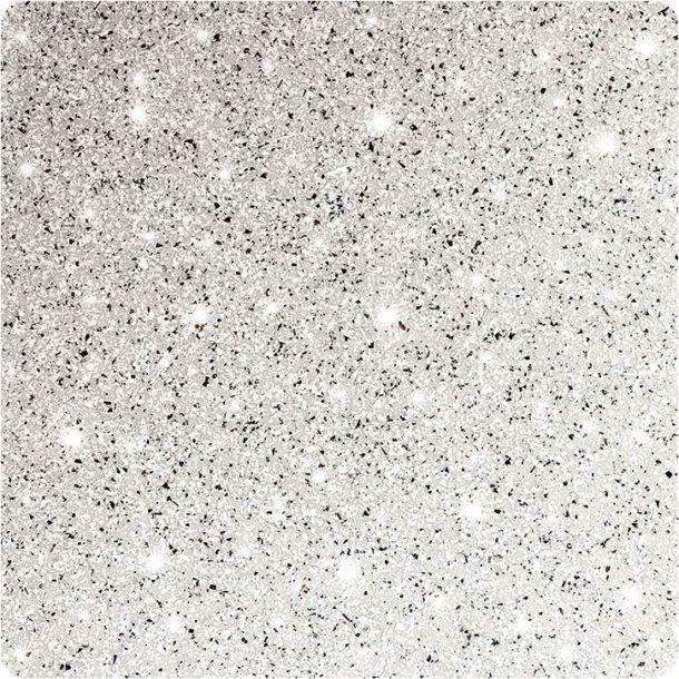 Light gray speckled granite-like surface with fine black and white flecks
