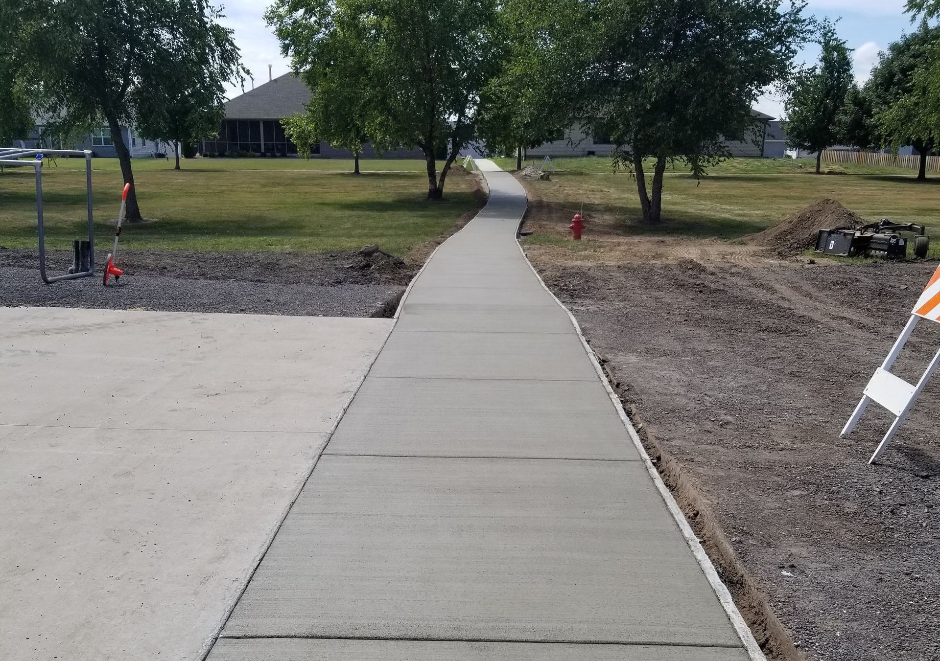 home with sidewalks