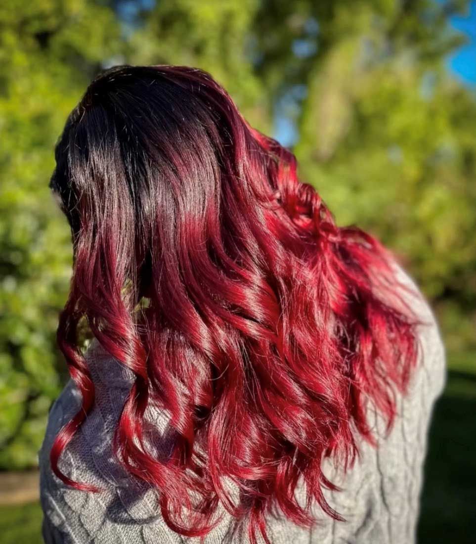 Red balayage hair