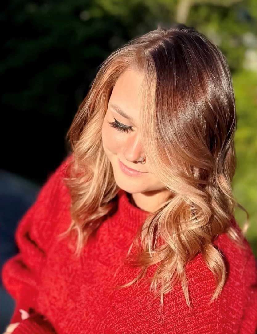 Woman with beautiful hair color