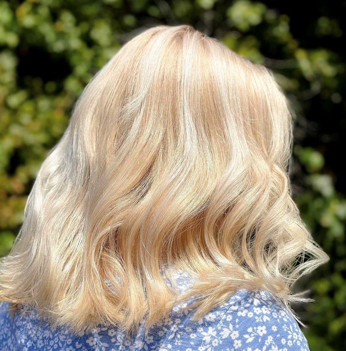 Medium length blonde hair
