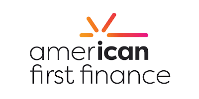 American First Finance logo with an abstract sunburst above text.