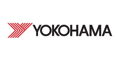 Logo of Yokohama tires: a red and white stylized arrow symbol with the word 