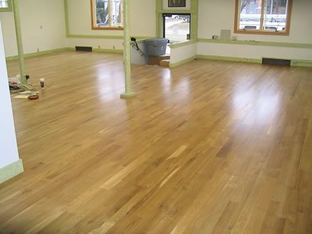 A large room with hardwood floors and white walls