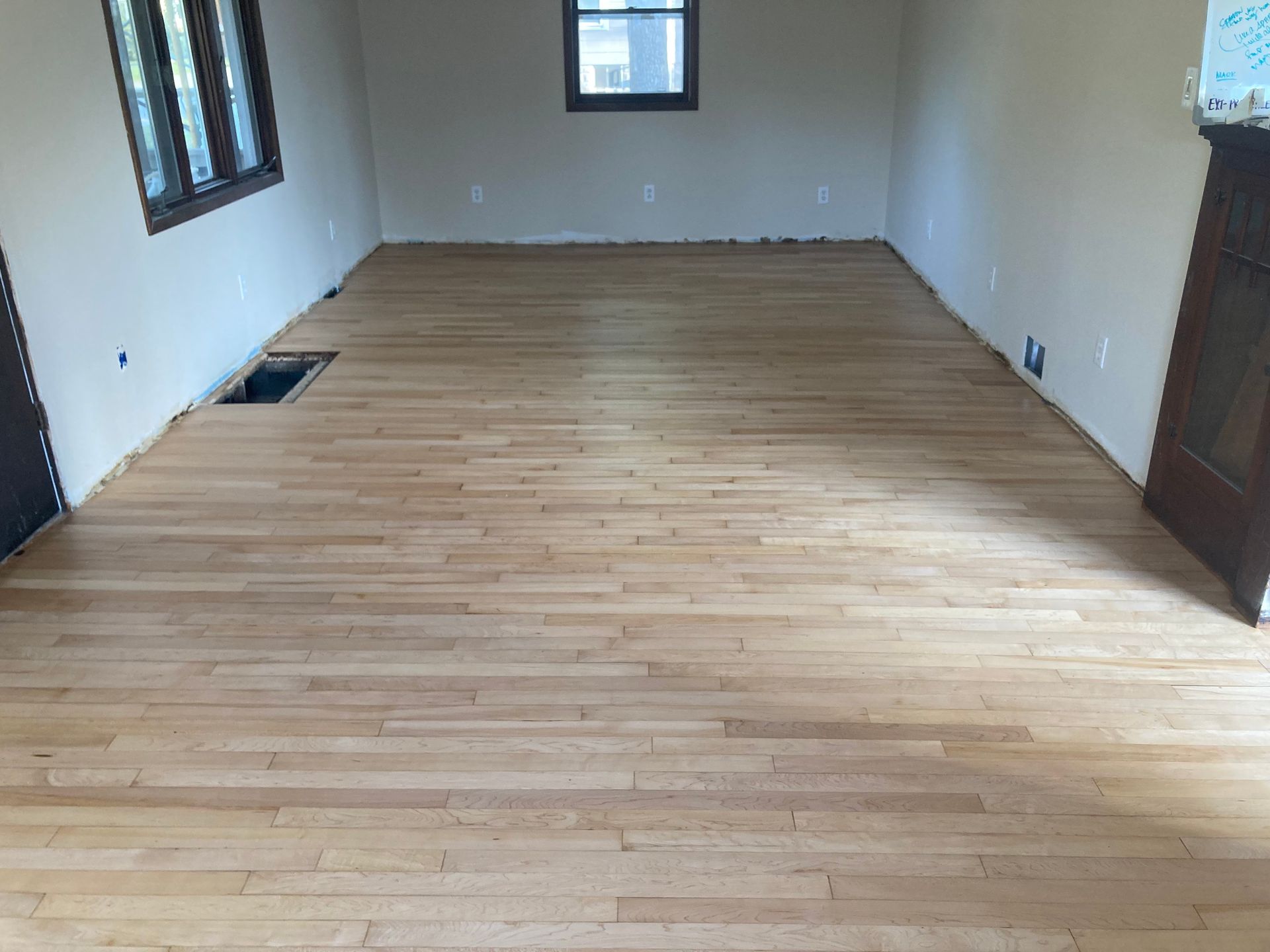 There is a hole in the floor in the middle of the room.