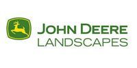 John Deere Landscapes logo with a green and yellow deer icon.