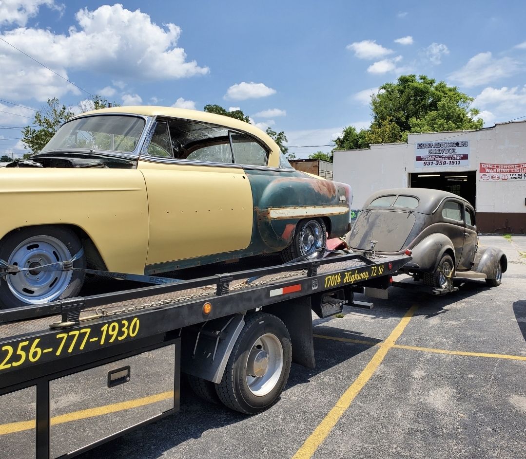 classic car towing