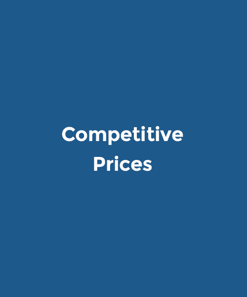 A blue background with the words `` competitive prices '' written on it.