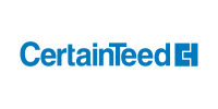The certainteed logo is blue and white on a white background.