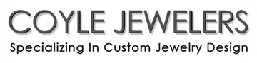 Coyle Jewelers logo with tagline &ldquo;Specializing In Custom Jewelry Design&rdquo;