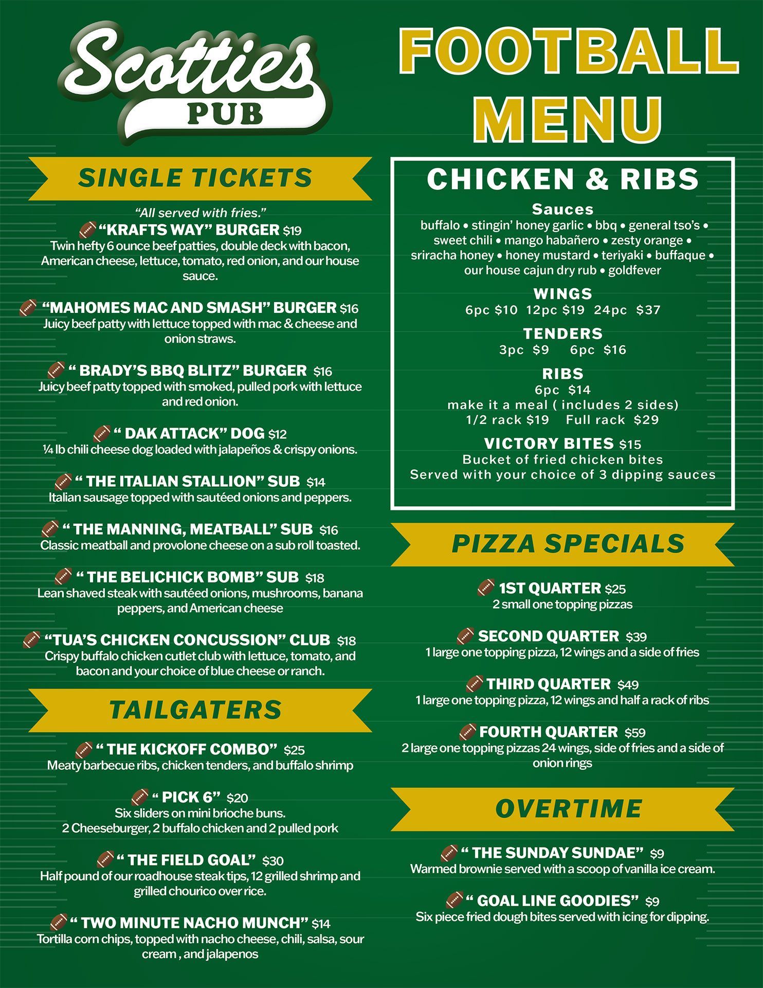 Sunday Football Specials