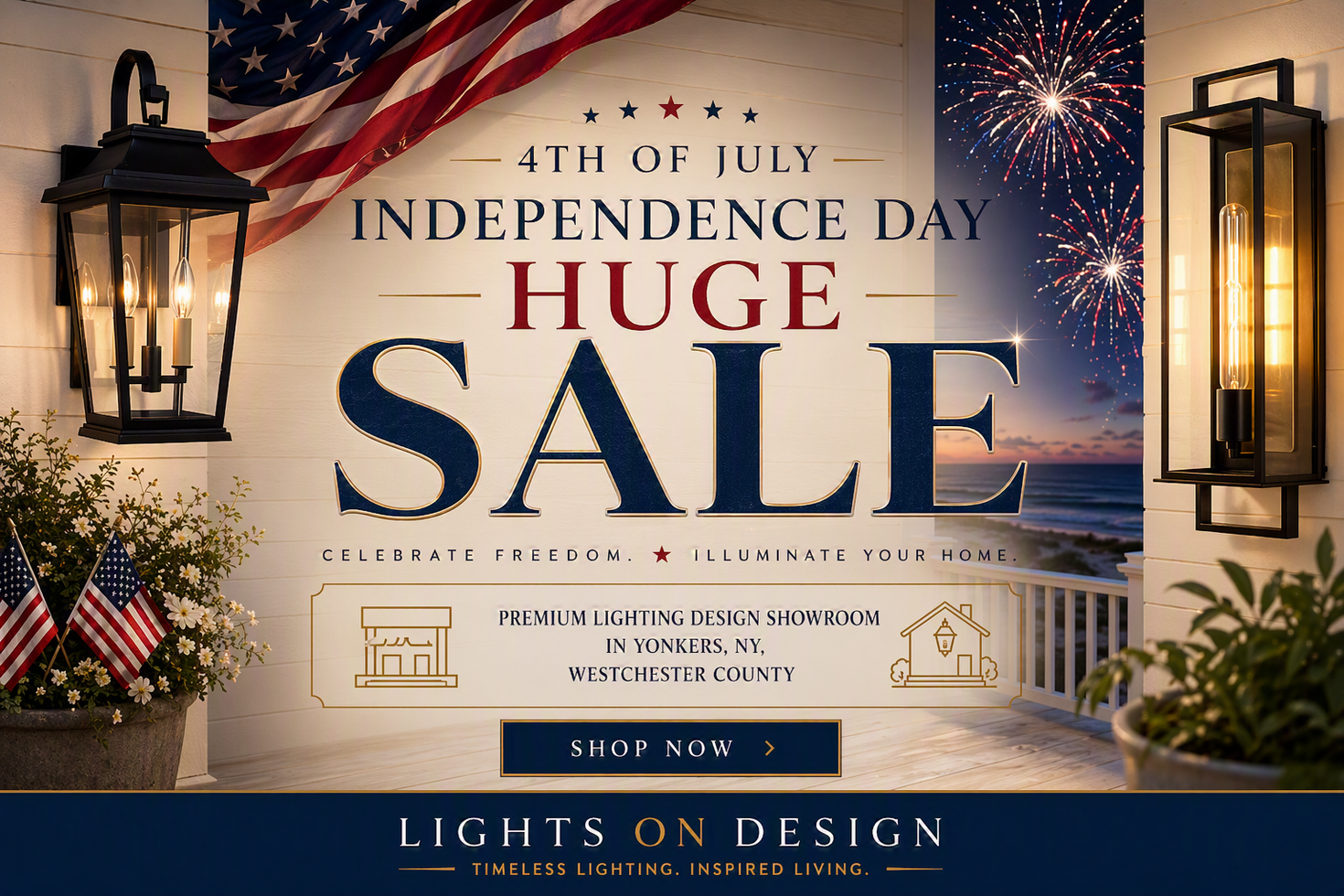 Lights On Design Showroom 4th Of July  Huge Sale, Yonkers, NY, Westchester County
