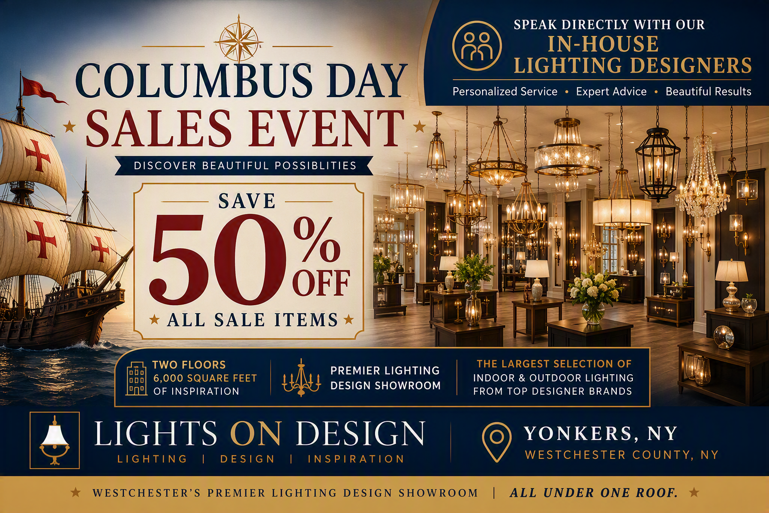 Lights On Design Showroom 4th Of July Huge Sale, Yonkers, NY, Westchester County