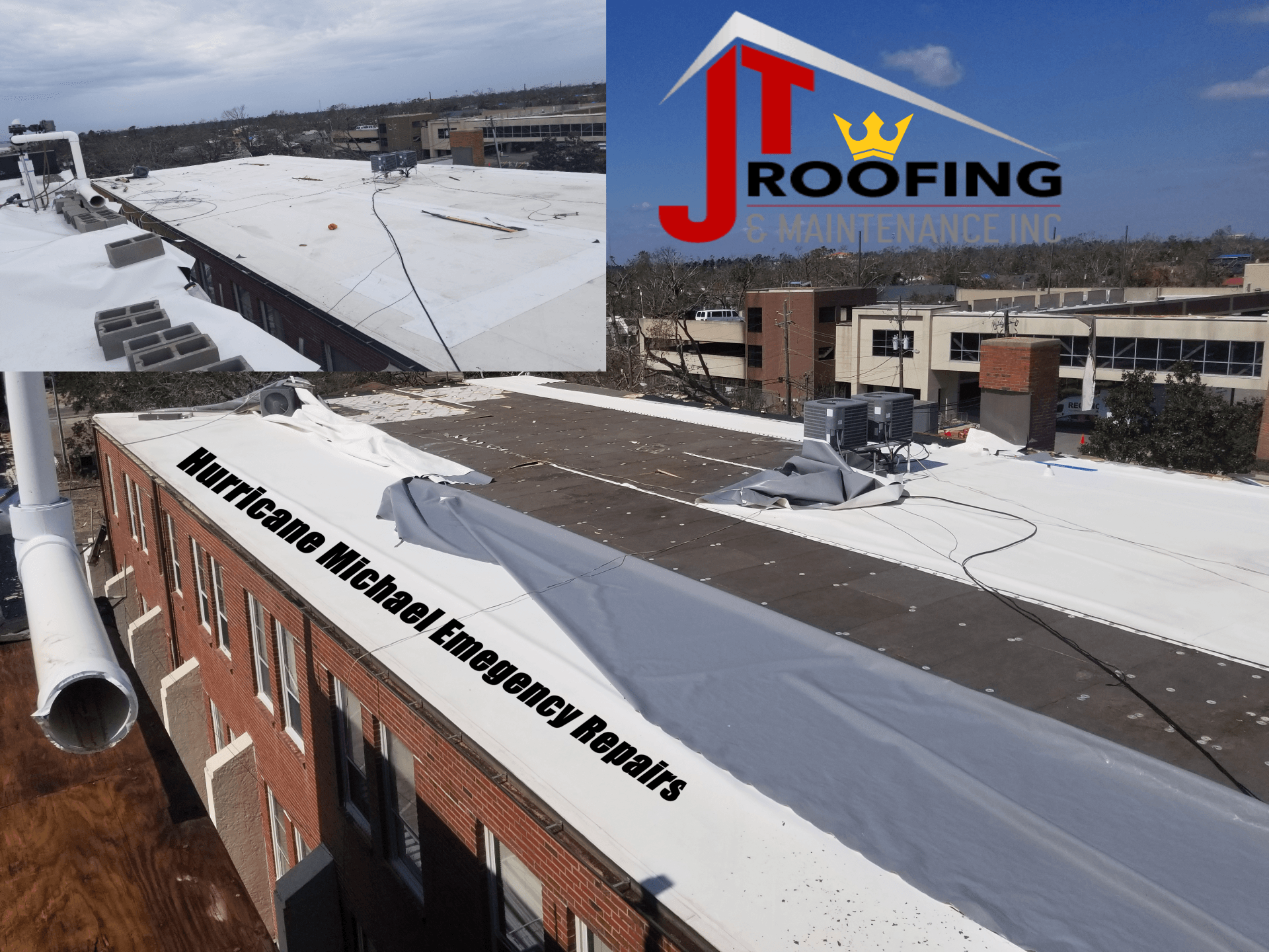 TPO Hurricane Damage - JT Roofing Melbourne, FL
