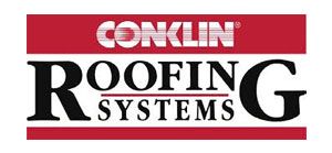Conklin Roofing Systems logo in red, white, and black