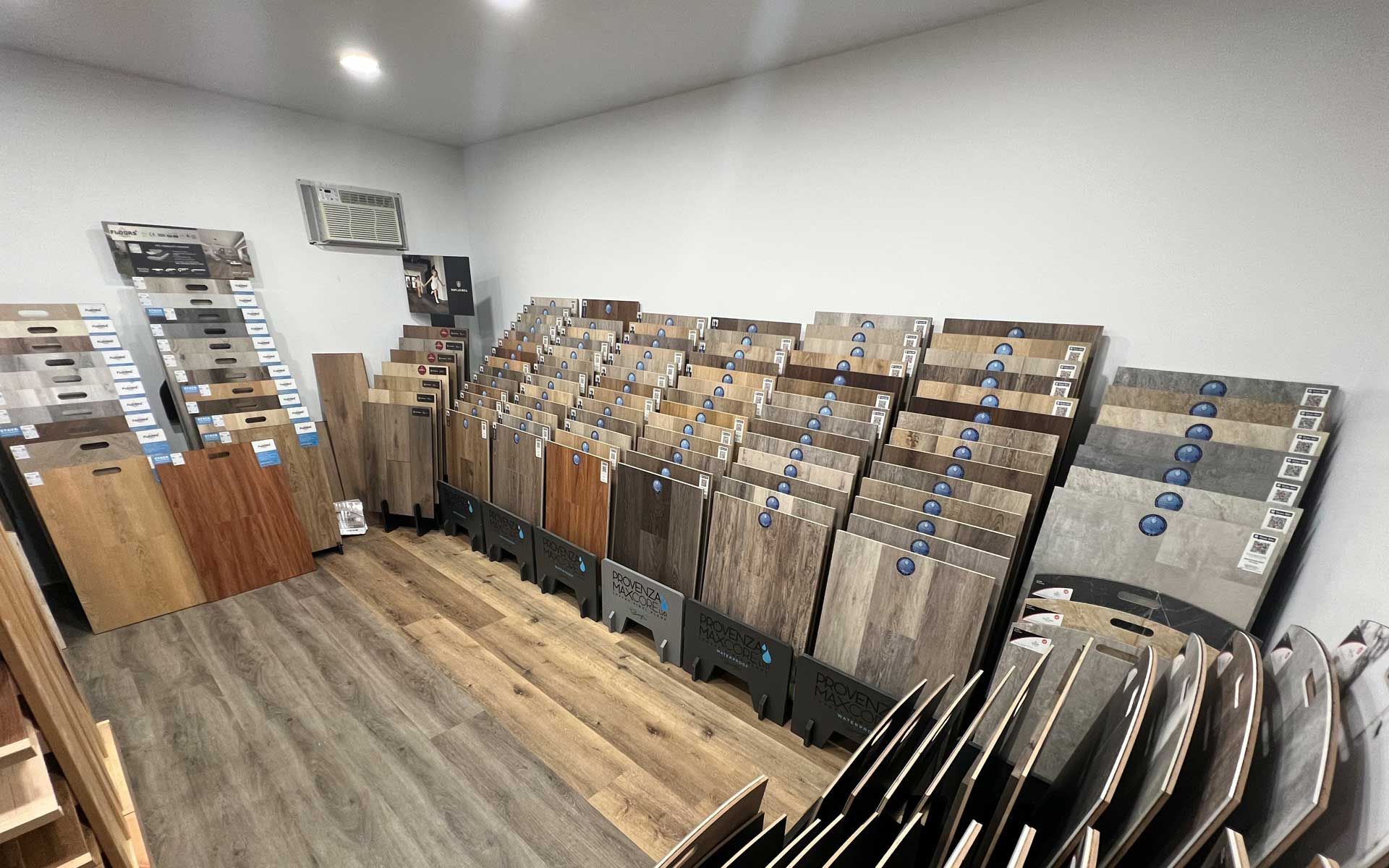 A room filled with lots of different types of flooring.