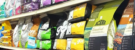 Selection of dry cat food at Healthy Pet