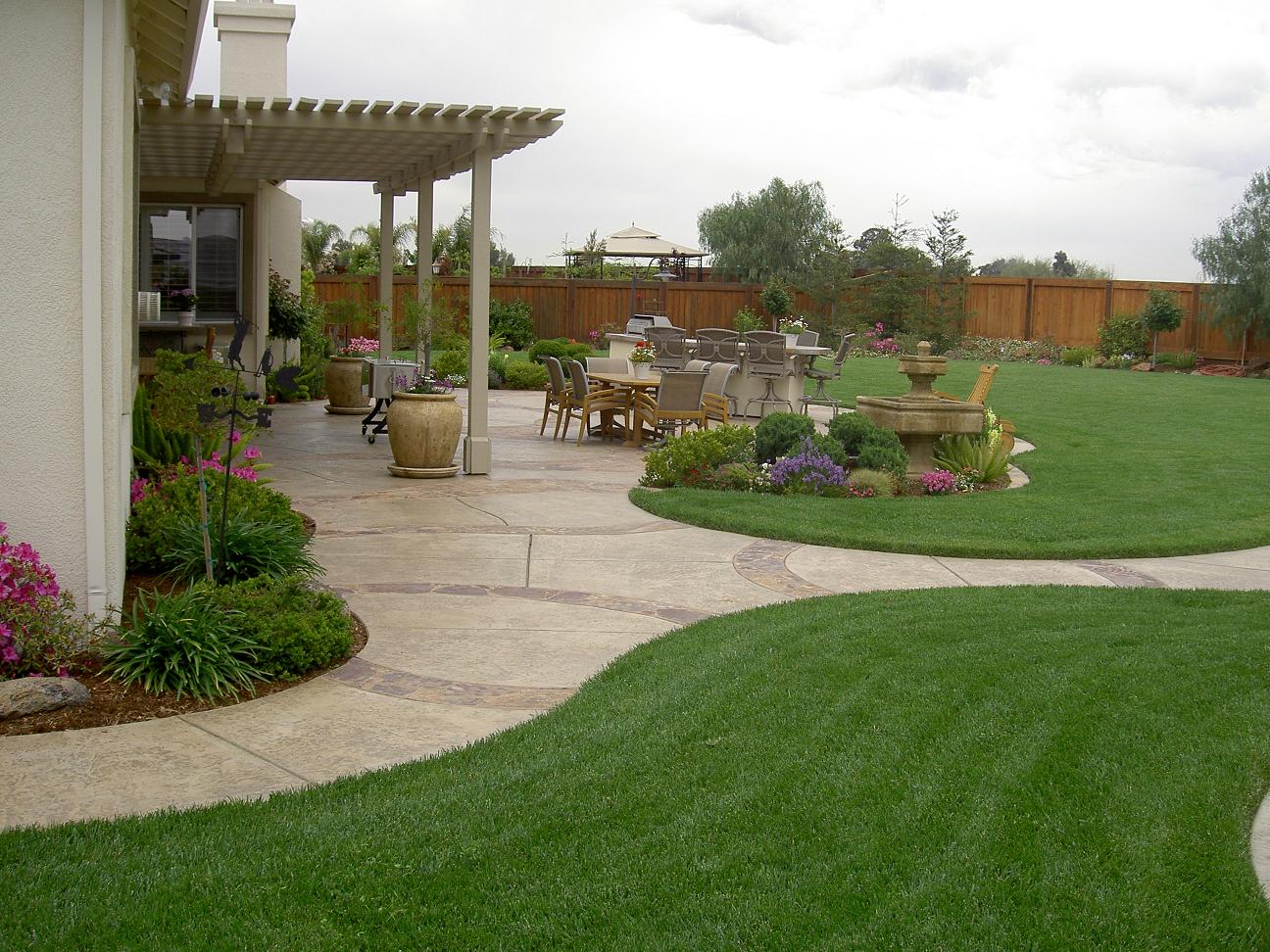 grass lawn and walkway
