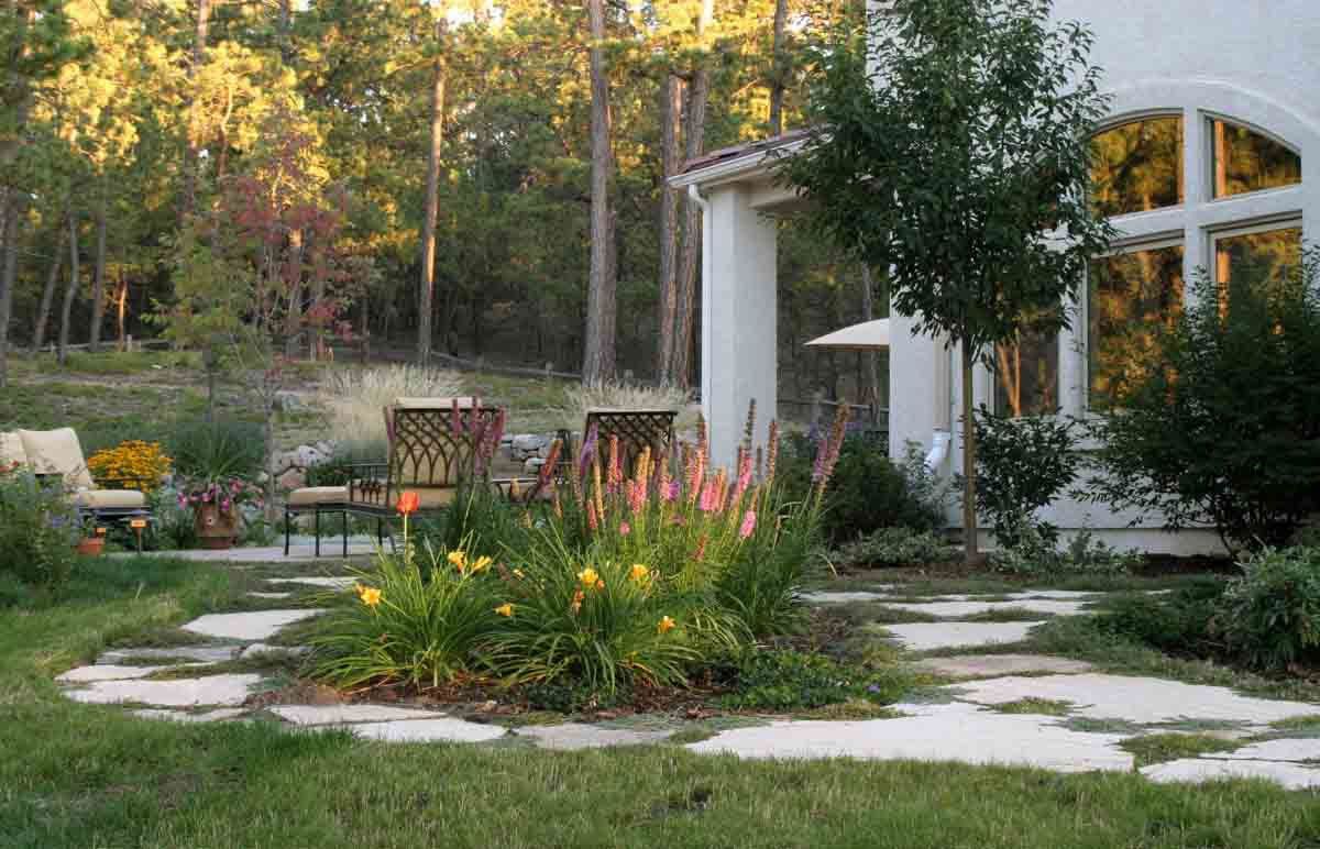 stone walkway and patio