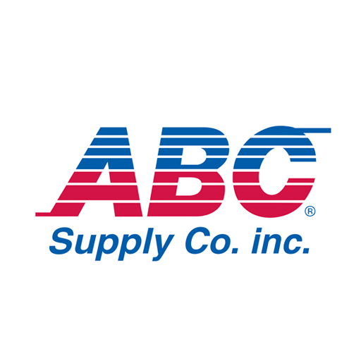 The ABC Supply Co. inc. logo featuring large blue and red striped lettering on a white background.
