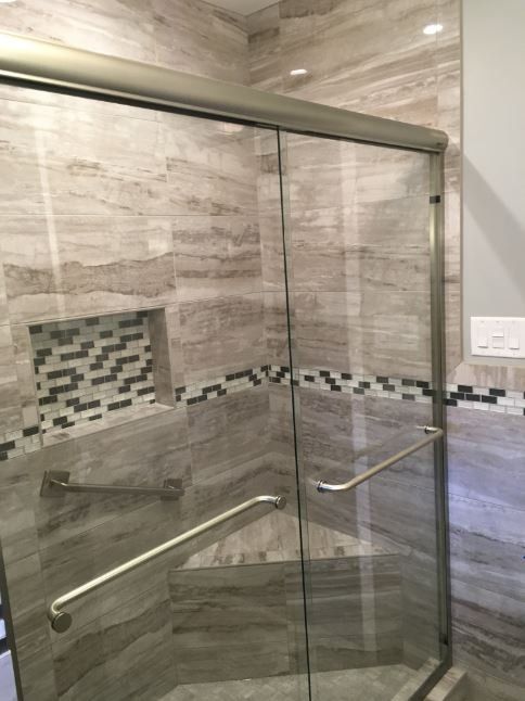 Bathroom remodel shower glass