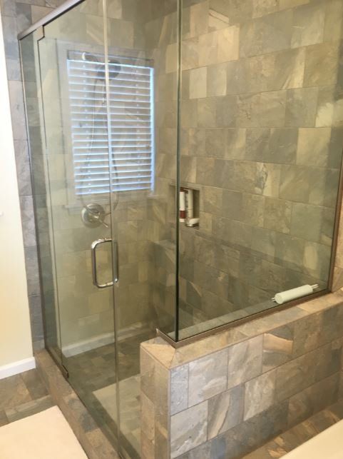 Bathroom remodel shower glass