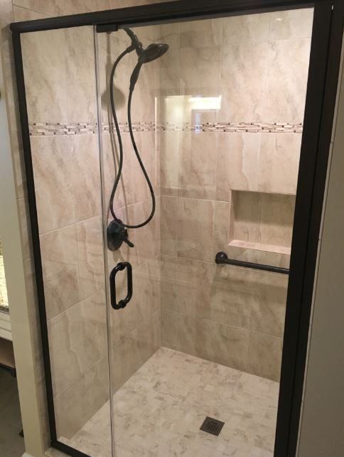 Bathroom remodel shower glass