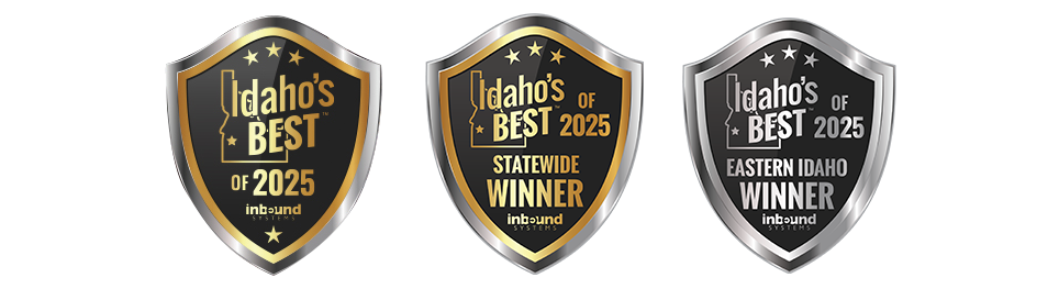 Three badges saying Idaho's Best of 2025