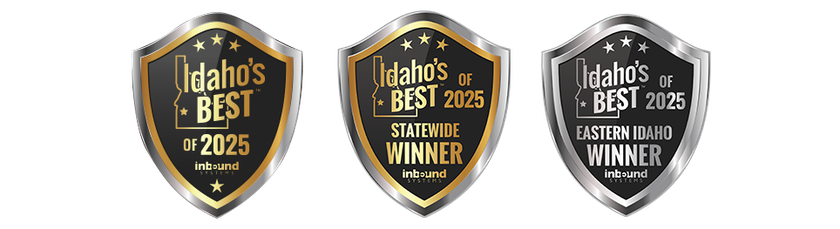 Three badges saying Idaho's Best of 2025