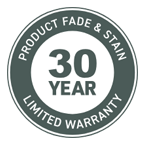 30 year product fade & stain warranty