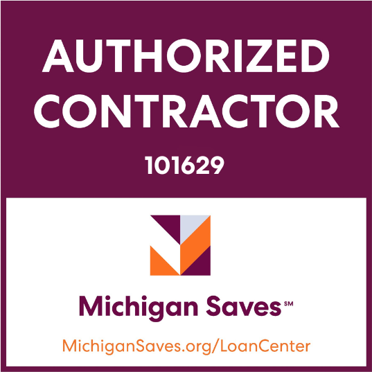A purple sign that says authorized contractor on it