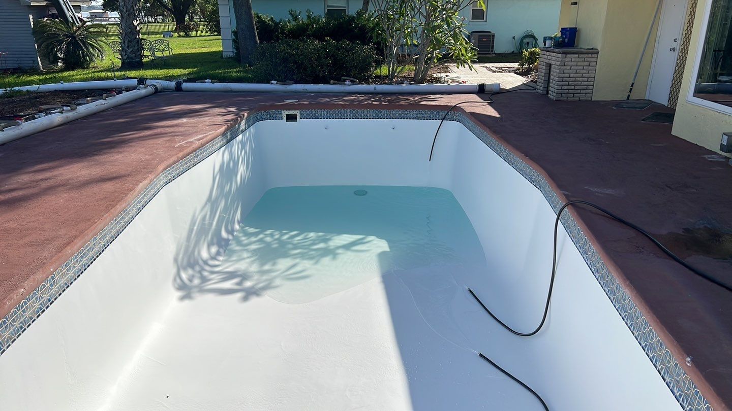 after fiberglass pool work