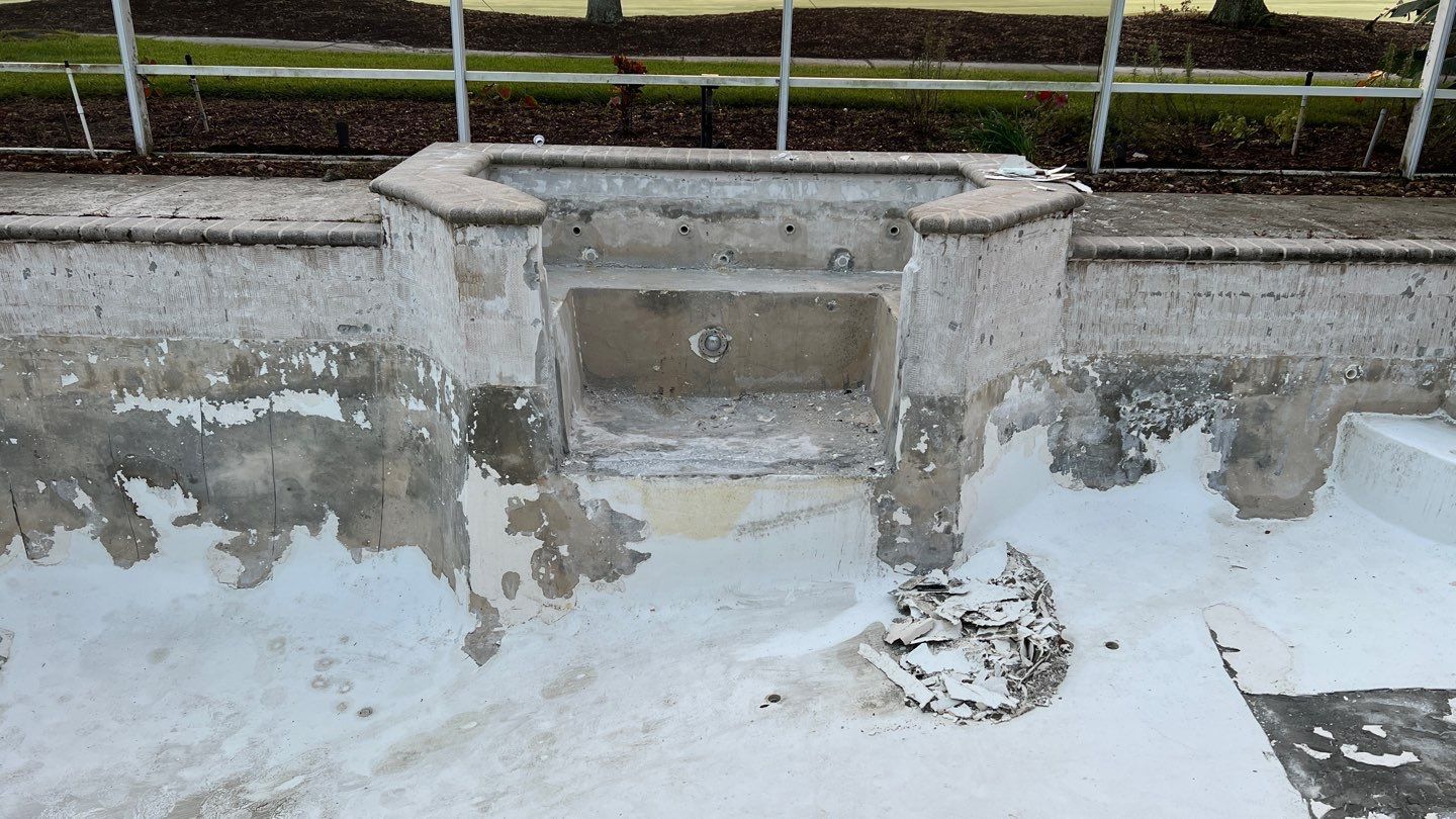 before tiled pool