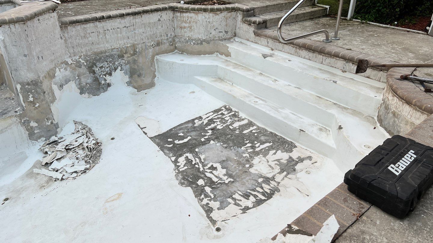 before plastered pool work