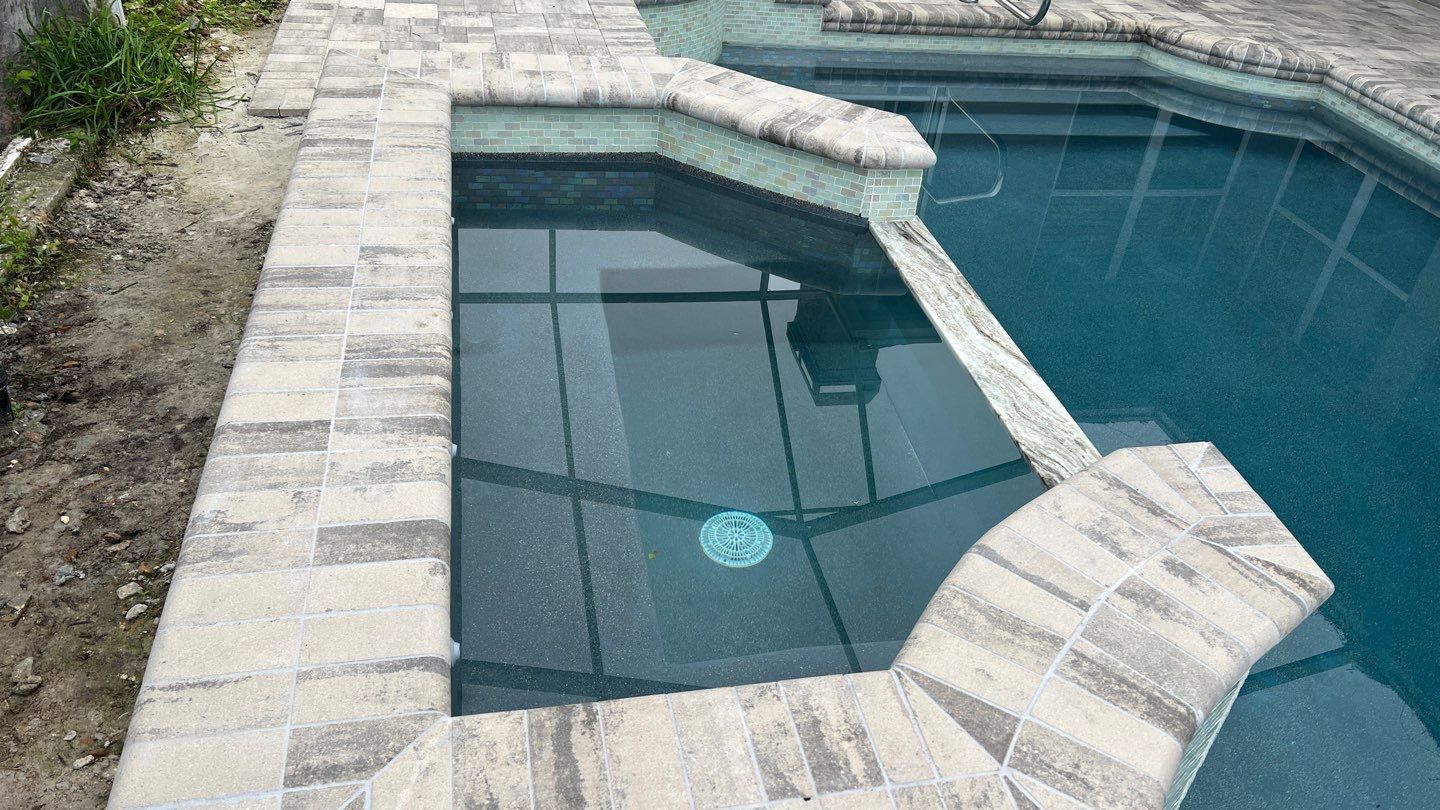 plastered and tiled pool