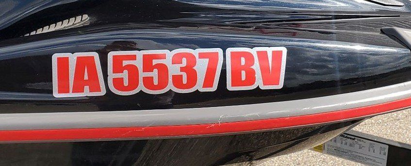 A jet ski with a license plate that says ia 5537 bv