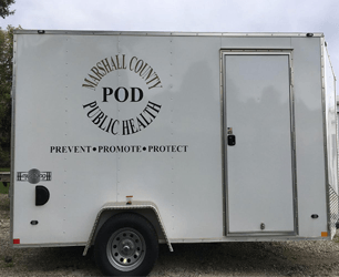 A white trailer from marshall county public health