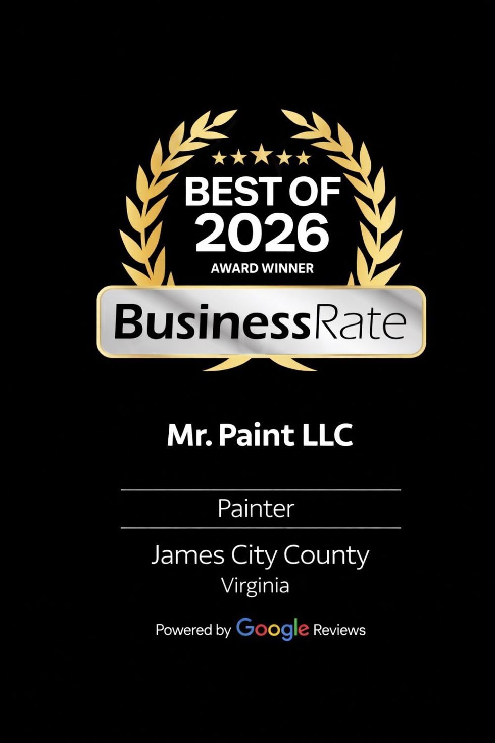 Award badge for Mr. Paint LLC, 