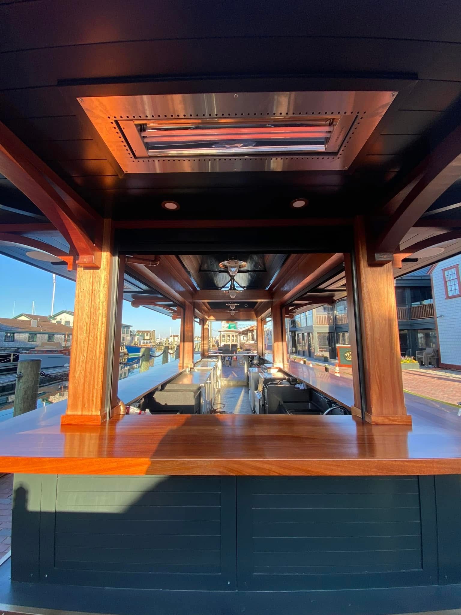 Outdoor bar with wood accents