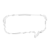 Speech bubble with a textured outline.