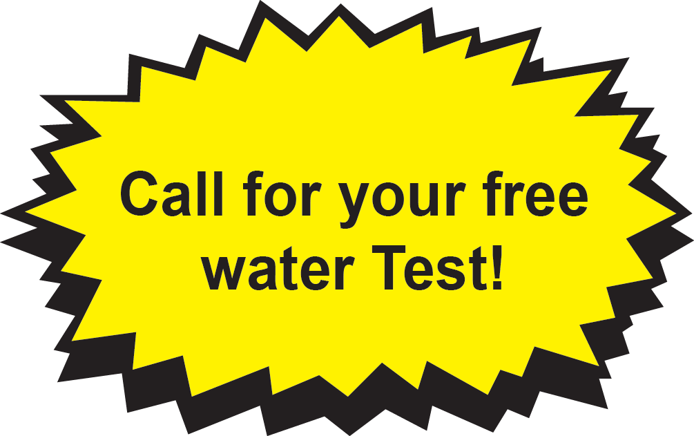 A yellow sign that says call for your free water test