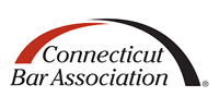 Connecticut Bar Association logo with a red and black arc over text.