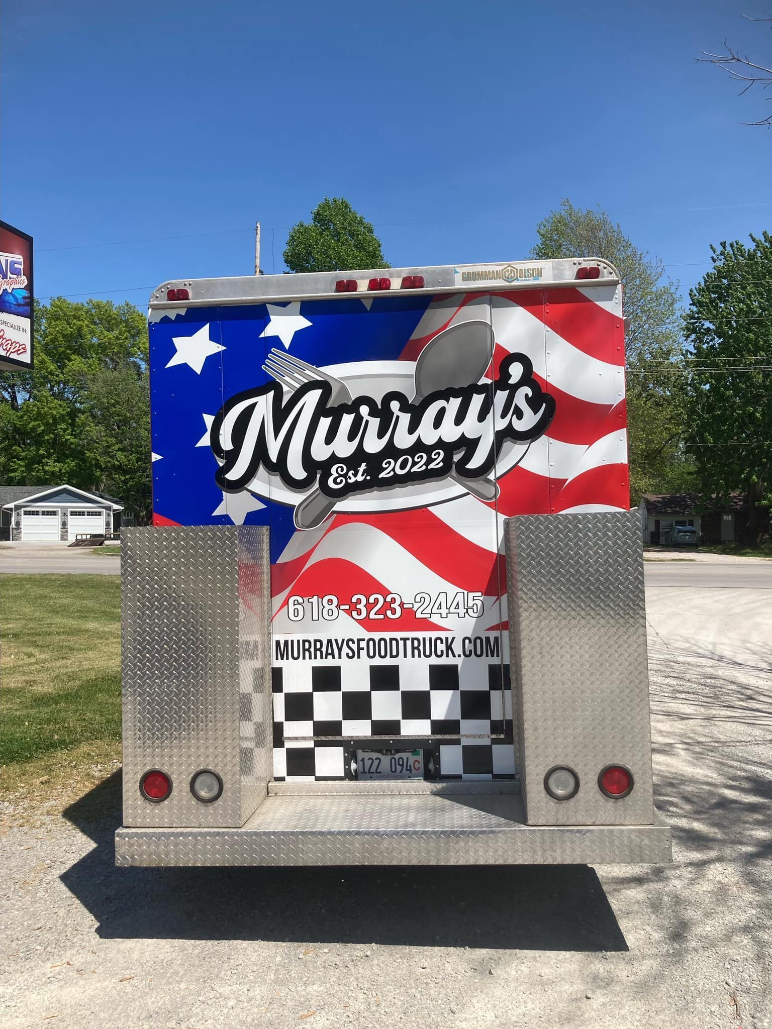 Murray's food truck wrap rear view
